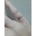 Silver Square-link Chain Fashion Ring