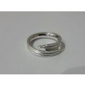 Silver feather Wraparound Fashion Ring