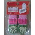 Non-skid Pet Socks - Large Pink Green Frog Detail