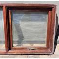 Wooden frame window with glass