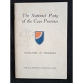 Die Nasionale Party van die Kaapprovinsie Program van Beginsels & Konstitusie 1937