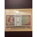 UNC pack of 100 x TW de Jongh R1 notes