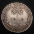 1916 British West Africa Silver One 1 Shilling