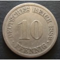 10 PFENNIG A 1889 DEUTSCHES REICH GERMAN COIN