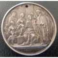 Church Regular Attendance medal. St. Lukes Sunday School, Salt River. Silver, 32 mm diameter. Rare