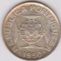 MOZAMBIQUE 2.50 ESCUDOS 1950 SILVER COIN