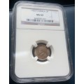 1932 Union of South Africa 3 Pence NGC Graded MS 62