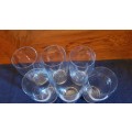 Glasses: Set of 6x Clear glass beer tumblers.