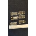 Glasses: Set of 6x small Breakfast juice drinking glasses.  Clear glass.