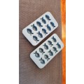 Silicone Ice Cube Trays 2x in blue with fish design for ice cubes.
