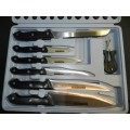 Knife Set Stainless Steel. Stainless rostfrei inox in carry case.  Mixed set most knives are new. (1