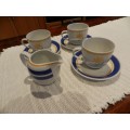 Continental Crockery Hotel Ware.  Tea set: consists of three cups and three saucers and milk jug.