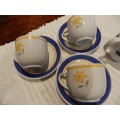 Continental Crockery Hotel Ware.  Tea set: consists of three cups and three saucers and milk jug.
