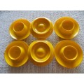 Vintage Kitchen Set of 6x Melamine egg cups.  All in lovely bright yellow colour.