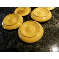 Vintage Kitchen Set of 6x Melamine egg cups.  All in lovely bright yellow colour.