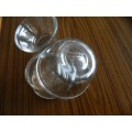 Set of 3x Clear glass custard cups with rim.  Made in USA. Marked 6oz  177ml. USA 1034.