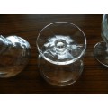 Set of 3x Ice Cream/Sorbet footed bowls. Decorative/moulded Glass.