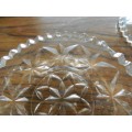 Vintage Glass snack/sweet dishes.  Decorative cut/ depressed glass with two different designs.