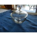 Vintage collectable lidded Sweet/Trinket glass dish.  Anchor Hocking glass made in USA. Clear glass.