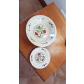 Table Serving Ware Set:   1x Large Porcelain Bowl and matching 1x Porcelain Plate. Floral design.