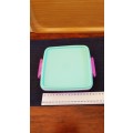 Tupperware lunch/snack box.  1x small square box