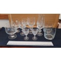 Glasses: Set of mixed Chrystal Glasses. 11 pce