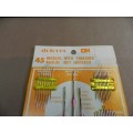 Vintage collectable selection of 45 assorted needles with threader by Dolores specially packed Ok