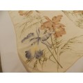 Vintage collectable Ladies scarf.  Classic pure silk square scarf with Floral blue and beige design