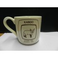 Karoo National Park souvenir: Small mug with handle ceramic off white with brown inscription of Bat