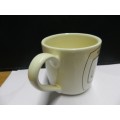 Karoo National Park souvenir: Small mug with handle ceramic off white with brown inscription of Bat