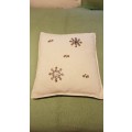 Scatter cushions:  1x Beige Bull linen scatter cushion cover with brown button detail