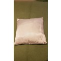 Vintage Scatter cushion: 1x White satin small scatter cushion cover with embroidery detail