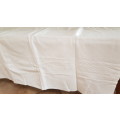 Thick Cotton rectangular white Table Cloth - size 236x146cm. Hemmed.
