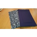 Place mats: Set of 6x double stitched place mats in blue and black with batting.