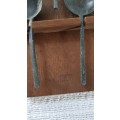 Antique Dutch Pewter spoons 18/19th Century. Wooden spoon rest of Oak with 3x hanging spoons