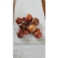 African curios:  Set of calabashes.  7x in warm brown tones.