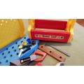 Kids Toys: Job lot of Plastic Tools: A Tool Bench in two parts and a variety of plastic tools