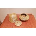 African Woven display baskets. Set of 2x Handmade woven baskets made with natural materials.