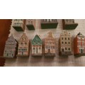 Vintage Miniture Dutch Blokker Houses. Circa 1996. Set of 10x Amsterdam Canal Houses