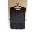 Pinafore type double sided apron. Black