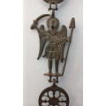 Antique Solid Brass Byzantine Cross. 1940s Gothic Orthodox Religious Church Cross (Wall hanging).