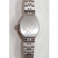 Ladies Citizen mechanical hand wind wrist watch. c1980s.  Silver plated with octagonal type face.