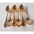 Vintage collectable set of 6x Gold plated tea spoons.