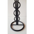 Smooth Black Wrought Iron Candelabra type candlestand with 3x tiers for taper candles.