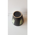 Indoor flower pot/planter. Vintage stone ware flower pot. Black outer with green pattern