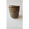 Indoor flower pot/planter. Ceramic glazed flower pot, Green with indented pattern very design