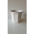 Indoor flower pot/planter. Ceramic white glazed flower pot.