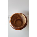 Indoor flower pot/planter. Vintage Large earthen ware Pot with glazed rim. Warm mustard brown hues.