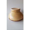 Indoor flower pot/planter. Vintage Large earthen ware Pot with glazed rim. Warm mustard brown hues.