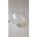 Glass Flower vase. Large thick glass vase bowl shaped. Plain glass.